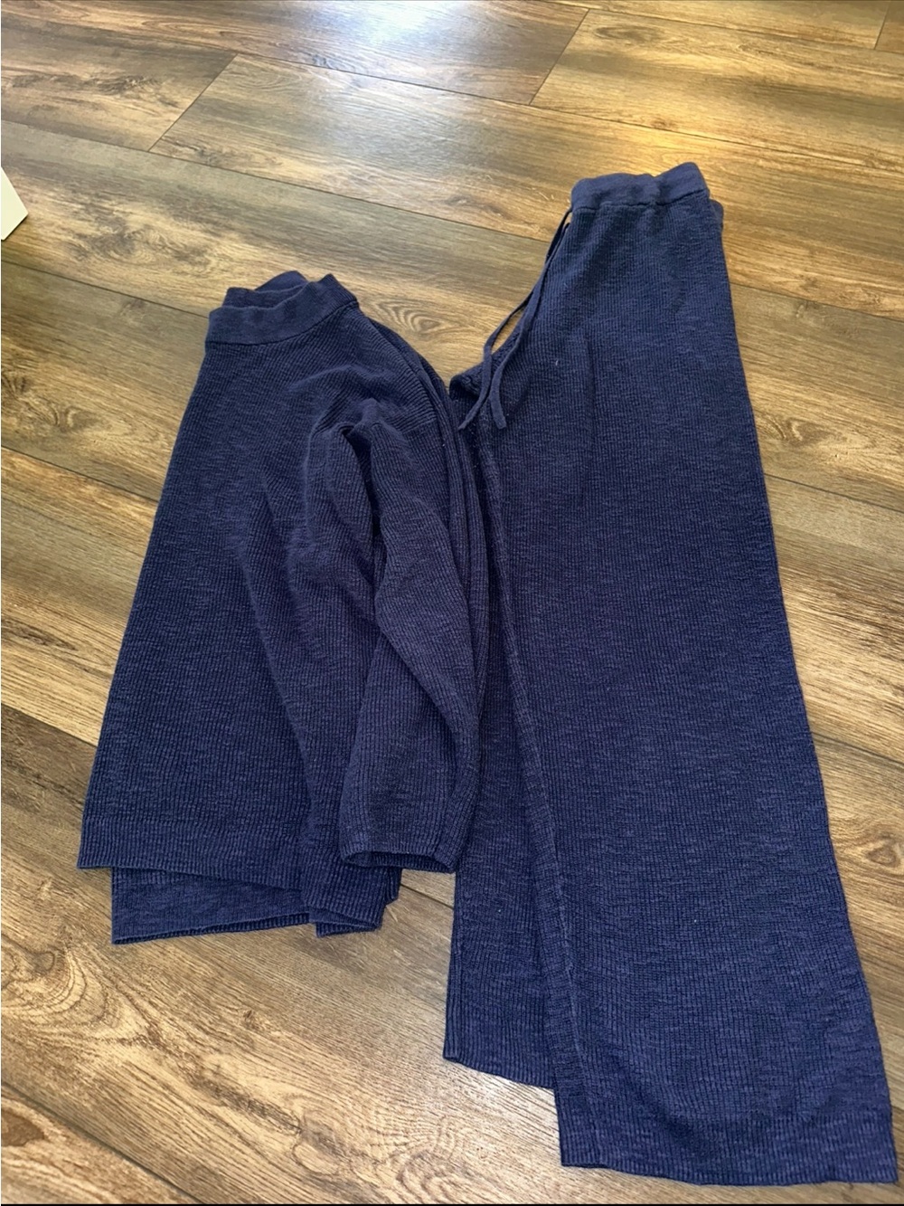 Free People Malibu Surf Knit Sweater Set Navy Size M